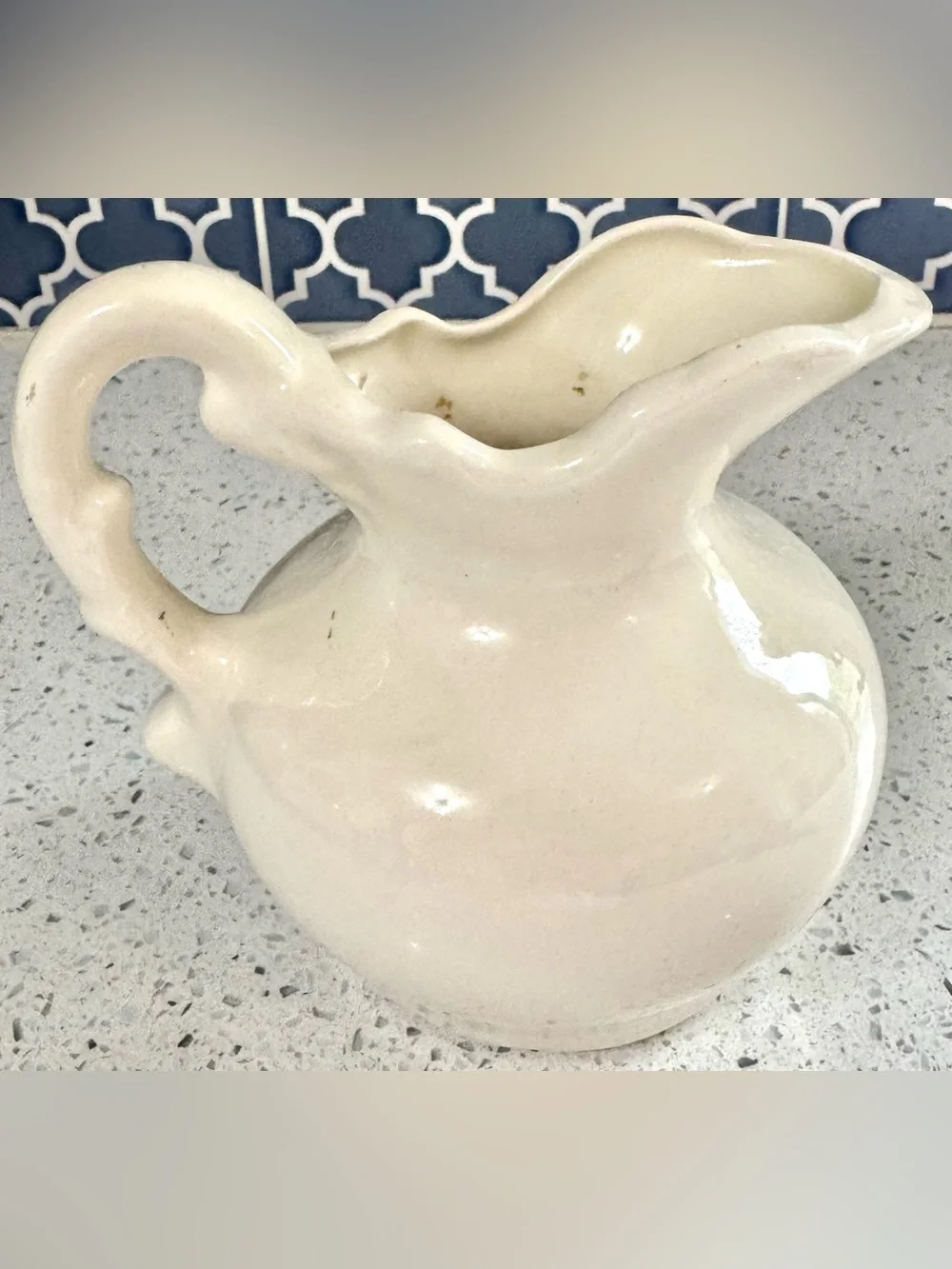 Vintage Poppy Floral Ceramic Pitcher Vase 6 Inch Home Decor